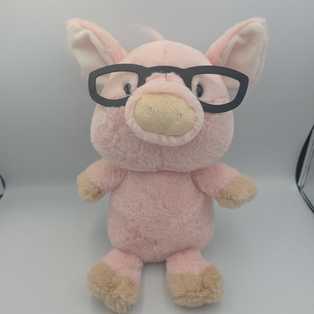 Ganz Hug Me Pig W/ Glasses Sample Only Tag RARE  16"‎